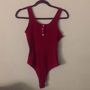 Crimson Red Snap-able Bodysuit